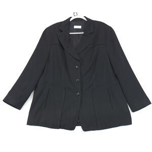 Oui Blazer 3 Button Single Breasted Jacket Women‎ 20 Black Notch Lapels Pockets